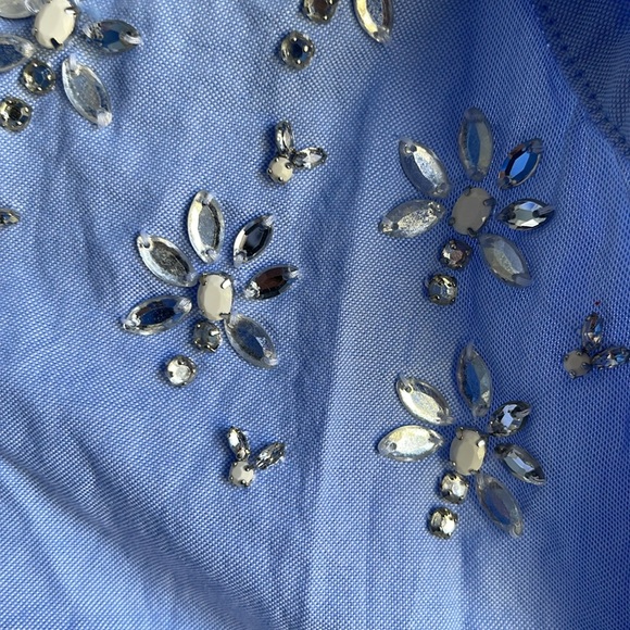 Crewcuts Girls Sequin Button-down - color: light blue - size: 12 Y - Picture 3 of 4